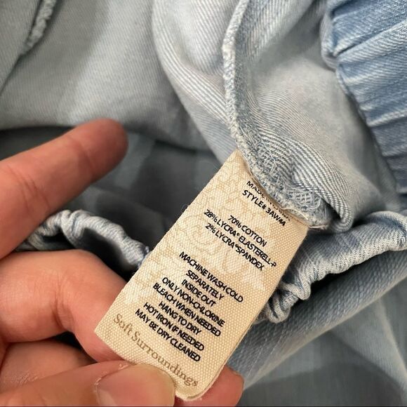 soft Surroundings Metro Pale Denim Leggings Pants Size Petite Small - Picture 6 of 10